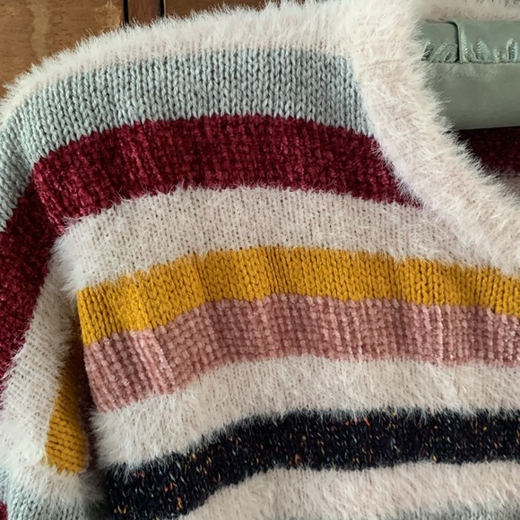 Cupcakes & Cashmere Striped Chenille Rach Sweater Size Medium - Picture 3 of 11